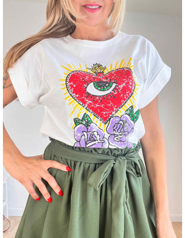 T-shirt cuore sacro