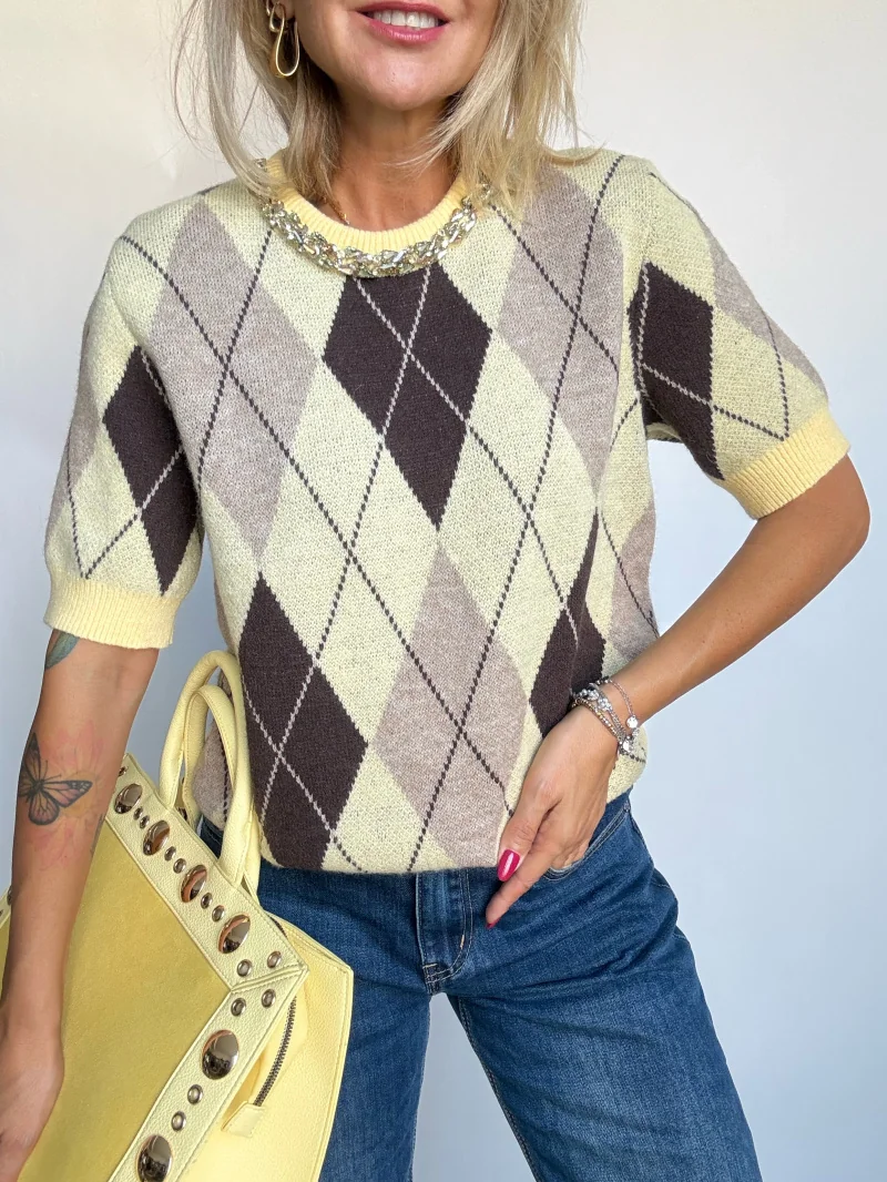 Maglia rombi collier