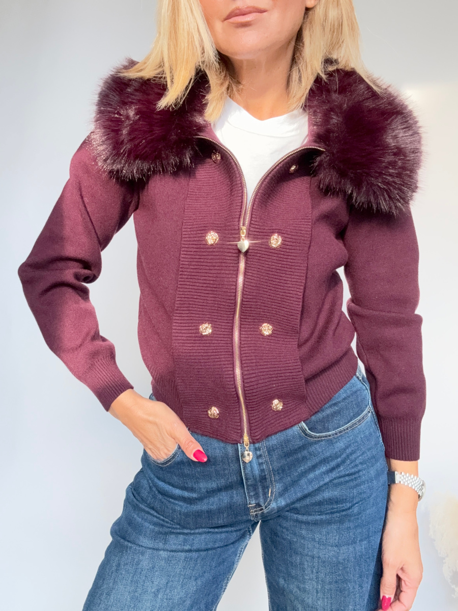 Cardigan pelliccia