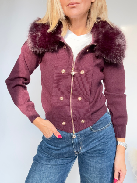 Cardigan pelliccia