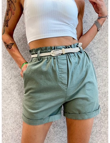 Shorts in cotone con cintura
